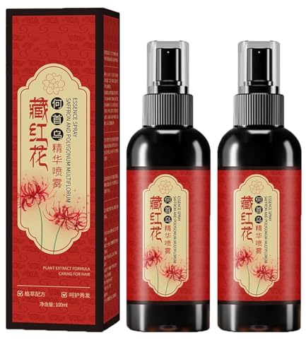 Safran- und Polygonum Multiflorum Serumspray mit Kräuterextrakten. Haarserum mildert Trockenheit und Frizz und verleiht dem Haar Glanz. Für alle Haartypen.
