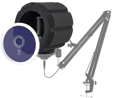 Microphone Isolement Shield Studio - Panneaux Muraux Acoustiques Acoustiques Portables | Convient À 1,77 À 2,36 Pouces De Micros, Couverture D'éponge De Réduction Du Bruit Pour L'enregistrement
