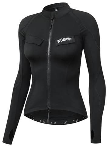 WOSAWE Damen-Laufjacke, schmale Passform, atmungsaktives Sportoberteil für Training, Joggen und Yoga (Fleece Weiß, M)