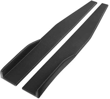 Minigonne laterali per auto universali da 74,5 cm Coppia kit di splitter laterali in fibra di carbonio Nero lucido Stile esterno automobilistico per berlina Coupé Hatchback (Fibra di carbonio)