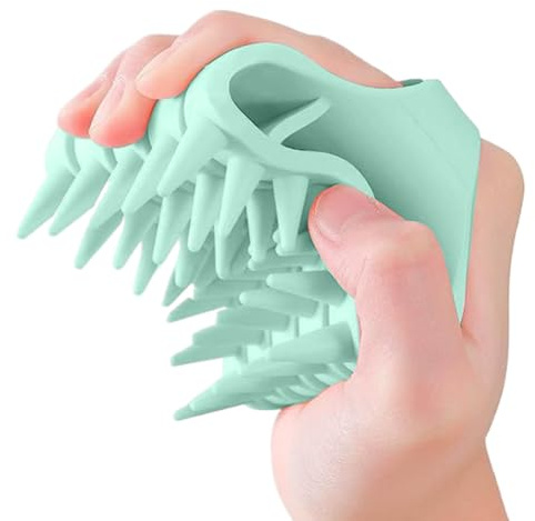 Scalp Scrubber Brush - 8cm Silicone Massage Tool, Manual Shampoo Massager, Scalp Scrubber, Portable Comfortable Elastic Soft Bristle Cleaner For Wet Dry Hair Washing Shower Bathroom Travel