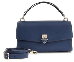 GUESS Umhängetasche Handtasche Patsie Top Handle Flap Bag Navy dunkelblau