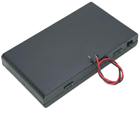 Ebksqs 8 supports de piles AA avec interrupteur et couvercle – Boîtier à piles robuste pour alimentation 12 V