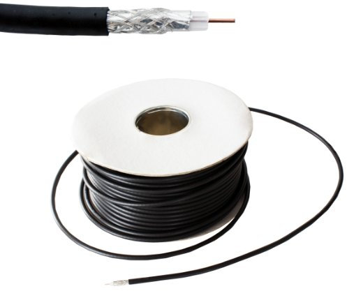 Loops 100m Outdoor Coaxial RG6 Cable Wire Reel Drum - TV Aerial Satellite Freeview CCS