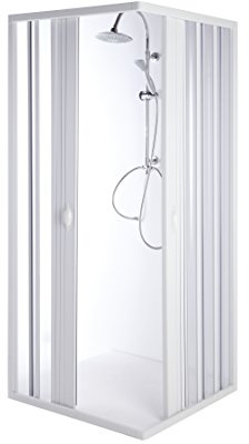 Feridras Aurora Box Doccia Angolo, PVC, Bianco/Trasparente, 90x90x185 cm
