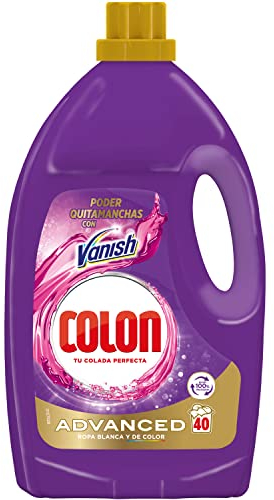Colon Vanish Advanced - Detergente para Lavadora con Quitamanchas, adecuado para Ropa Blanca y de Color, Formato Gel, hasta 40 Dosis