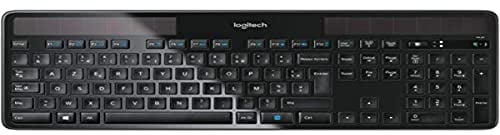 Logitech K750 Kabellose Solar Tastatur für Windows, 2,4 GHz kabellos mit USB-Unifying-Empfänger, Ultradünn, Kompatibel mit PC, Laptop, Französisches AZERTY-Layout - Schwarz