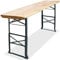 Deuba Table Pliante en Bois 170x50x75/105 cm Hauteur réglable Table Haute avec Trou pour parasol Table de Jardin Pliable