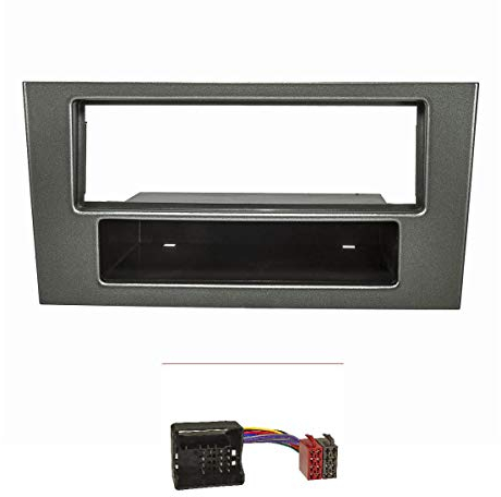 tomzz Audio 2415-029 Radioblende Set kompatibel mit Ford Mondeo B4Y/B5Y/BWY Facelift Bj.2003-2007 dunkelgraumetallic mit Quadlockadapter ISO