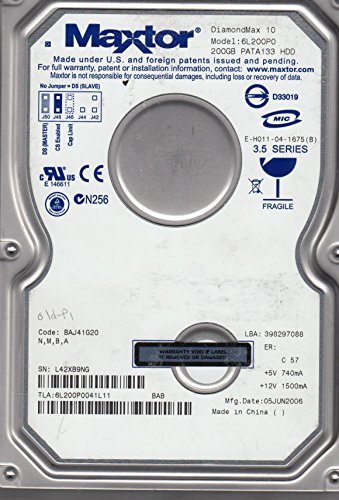 Maxtor 6L200P0, Code BAJ41G20, NMBA, 200GB IDE 3.5 Hard Drive