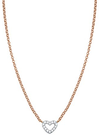 Esprit Damen-Erbskette Pico Love 925 Silber rhodiniert Zirkonia weiß Rundschliff 42 cm - ESNL93375C420