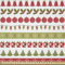 ABAKUHAUS Weihnachten Stoff als Meterware, Dezember Urlaub, Seidiger Satin Stoff für Polster Heimtextilien, 1M (148x100cm), Dunkle Koralle Farngrün