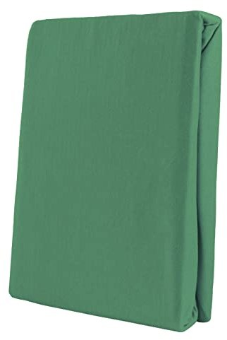 Leonado Vicent - Classic Spannbettlaken Bettlaken 100% Baumwolle Jersey Spannbetttuch in vielen Farben & Größen MARKENQUALITÄT ÖKO TEX Standard 100 (200 x 200 cm - 200 x 220 cm, Grün)