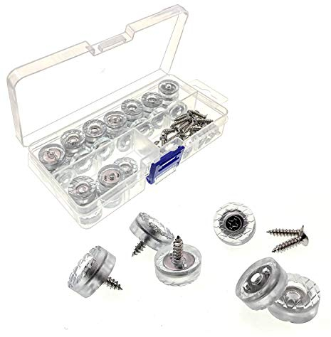 JZK 40 x 18mm rotondi piedini antiscivolo silicone con vite per spostare sedie tavolo mobili, piedini antiumidità gomma protezione per pavimento parquet/piastrelle