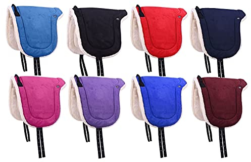 NETPROSHOP Bareback Pad Velour Reiten ohne Sattel mit Weichem Kunstfell Shetty/Pony/Full/XLFull, Groesse:Pony, Farbe:Lila