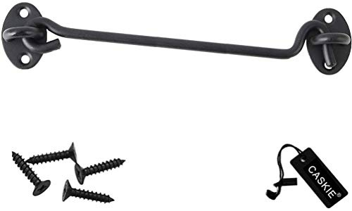 Cabin Hook Stainless Steel Latch and Eye Privacy Hooks Door Stay with Screws Lock for Gate Shutters Window Slide Barn Shed Patio Door - Matte Black