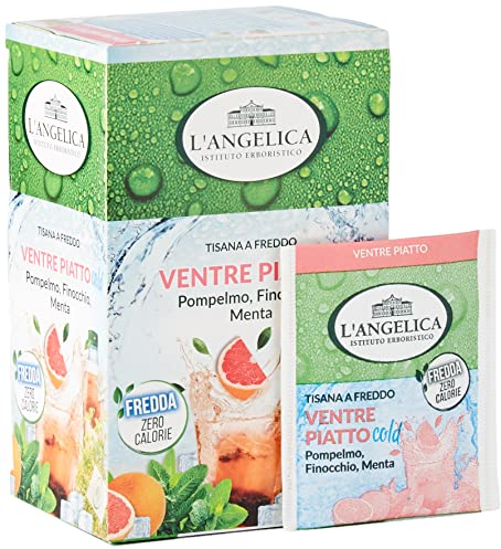 L'Angelica, Tisana a Freddo Ventre Piatto Cold, a Base di Finocchio, Anice Stellato e Menta, Tisane contro il Gonfiore Addominale, Tisana Digestiva, 10 Confezioni da 18 Filtri