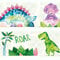 Sunnywall® Wandbordüre Dinosaurier einzigartiges Design | Baby- Kinderzimmer Dekoration | hochwertiges Tapetenvlies | 400 x 12 cm
