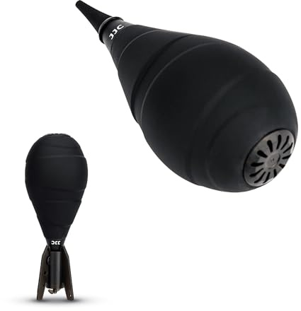 JJC Soft Rubber Rocket Air Blower Blaster Staubreiniger mit 5 Stück Ersatzfiltergewebe, Luftgebläse für DSLR-Kamera Sensorlinsen Filter Monitore LCD-Bildschirme Tastaturen Fernseher Brillenreinigung