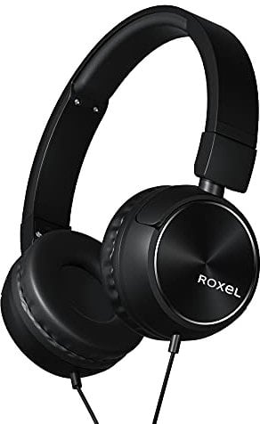 Roxel RX310 Powerful Bass Lightweight Wired Foldable Headphones with Microphone, On Ear Headphones with Sound Isolation, Compatible with Android/IOS Devices, Answer Incoming Calls