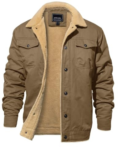EKLENTSON Winterjacke Herren Warme Fleece Gefüttert Freizeitjacke | Warm, Freizeit, Fleece, Winddicht, Bequem, Komfortabel, Reverskragen, Innentaschen, Weich, Casual, Lässig, Stilvoll