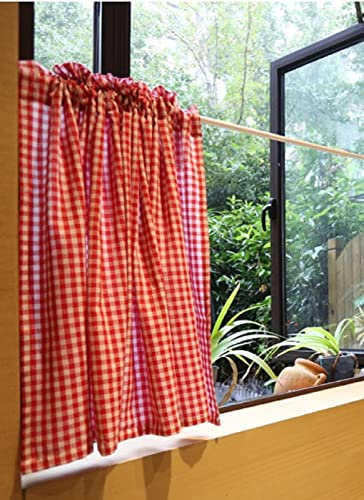 izielad Rideau à la Cuisine à Carreaux de Style Country Rideau de café Rideau de Salle à Manger étals de Soleil LxH 138x60cm