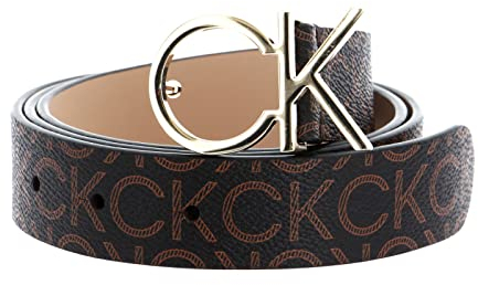 Calvin Klein Damen Gürtel Re-Lock Ck Logo Belt 3.0 cm Mono Kunstledergürtel, Braun (Brown Mono), 95 cm