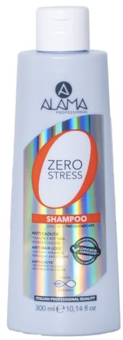 Alama Professional Zero Stress Shampoo gegen Haarausfall, stärkt und volumisierend für sprödes und schwaches Haar, mit Rosmarinextrakt und Weizenprotein, 300 ml