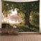 Wandteppich Länglich Wanddekoration Industrial Grün Baum Und See Tapisserie Wandbehang Wandteppiche Pflife Strandtuch Wandbehang Wandschmuck Groß Schlafzimmer Wohnzimmer Wanddekoration 150X150Cm