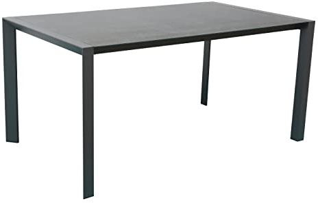 Dehner Gartentisch Cleveland, 160 x 90 x 75 cm, Aluminium/Keramik, dunkelgrau