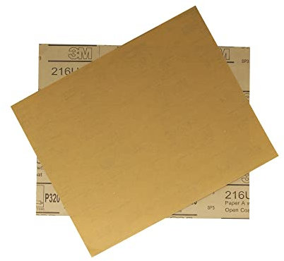 3M 320 Körnung Gold Vorgeschnittenes Aluminiumoxid Schleifpapier 227X280mm (2er Set)