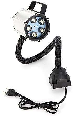 220V 5W CNC Maschinenlampe LED Arbeitsleuchte Flexibel Schwanenhals Licht Arm Werkzeugmaschinenleuchte Arbeitslicht Flexibler Wasserdicht Lichtarm Drehlampe (Festem Sockel)
