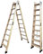 BTF Treppe aus Kiefernholz, doppelt, zertifiziert, ideal für professionelle Maler, Gips, Elektriker oder sogar für Ihr Zuhause, 9 + 9 Stufen, H.216 cm, Ref. BTF-MDP009