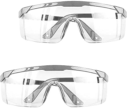 JUHONNZ Gafas de Protección,2 PCS Gafas de Seguridad Gafas Protectoras Antivaho Gafas a Prueba de Polvo para Niños Adultos Protección Ocular con Lentes de PC y Más Gruesas para Actividades Aire Libre