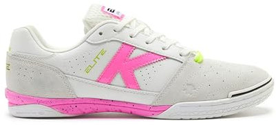 Kelme Zapatillas de Fútbol Sala Elite Blanco Y Fucsia, Scarpe da Ginnastica Unisex-Adulto, Bianco, 44 EU