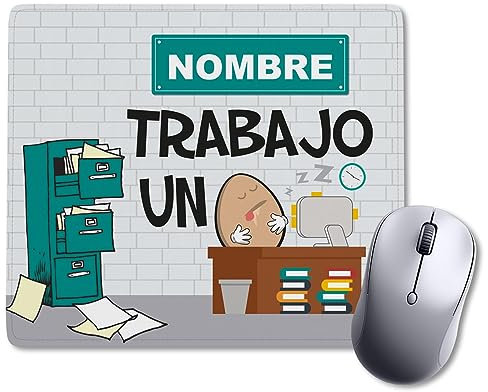 Alfombrilla de Raton para Ordenador Personalizada con Texto. El Nombre o Texto Que Quieras Trabajo un Huevo.