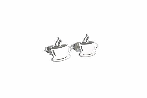 Coffee mug sterling silver stud earrings