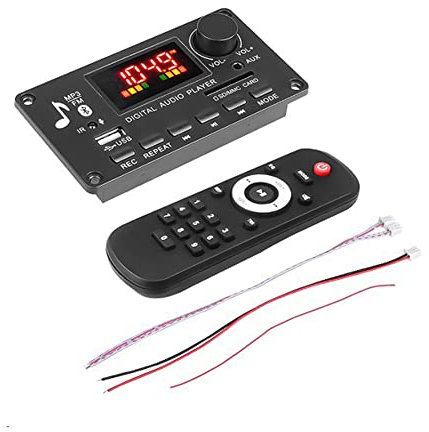NIEI Placa Decodificadora de Reproductor de MP3 con Pantalla a Color 2X40W Amplificador GrabacióN de Llamadas BT MóDulo de Radio FM para AutomóVil Compatible con TF USB AUX 3.5 WAV