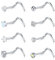 Briana Williams 8-12stk Nasenpiercing Nasenstecker Edelstahl 20G S-förmig Spirale Nasenpiercing Stecker Piercing Nase Schmuck