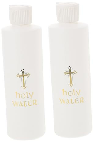 LIFKOME 6 Stk Weihwasserflasche Weihwasserbehälter Nachfüllbares Weihwasser Leere Heilige Flasche Kreuz Hält Behälter Exorzismus-kit Plastik Kreuzen Muschelschale Dekorative Flasche Weiß