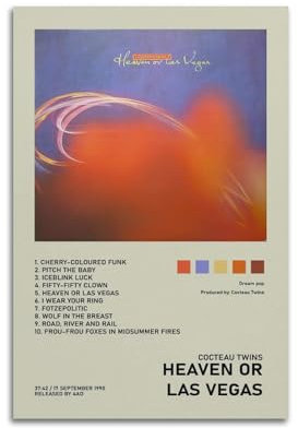 greb Cocteau Twins Album-Poster, Leinwand-Poster, Raumdekoration, ästhetisches Poster, künstlerisches Poster für Schlafzimmer, Wohnzimmer, Wände, 30 x 45 cm, ungerahmter Stil