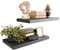 Sumbame Rustikale schwebende Regale für die Wand, Holz, tief, schwebende Regale, 2er-Set, Wandregale für Badezimmer über Toilette, Live-Edge-Display-Regal mit unsichtbaren Halterungen für