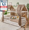 ALAVYA HOME® 3-TLG Hausbett Deko Set mit 2 Stück Betthimmel I 1 Stück Wimpelkette 300cm cm lang für Kinderbett Kinderzimmer I 100% Bio-Musselin Baumwolle I GOTS-Zertifiziert I 125 x 350 cm I Braun