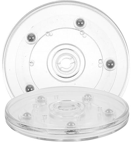 LALADEFIEE Plateau Tournant Transparent En Ensemble De 2 Organisateur De Condiments Plateau Rotatif à Pour Cuisine Et Bureau