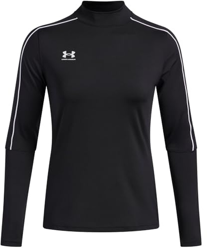 Under Armour Women's Challenger Midlayer, Soft and Comfortable Long-Sleeved Top with Thumbholes, Women's Sports Top Layer for Training and Workouts,Black / / White,XL