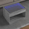 Myheimly Couchtisch, Beistelltisch mit Infinity-LED, Sofatisch Kaffeetisch für Wohnzimmer, Teetisch Wohnzimmertisch, Holzwerkstoff Glas Couchtisch Grau Sonoma,70 x 50 x 50 cm