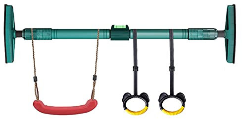 CAFIEDR Klimmzugstangen Tür-Klimmzugstange ohne Schrauben, 71-85 cm verstellbare Heimfitness-Horizontalstange mit Kinderschaukelring Haushalts-Fitnessstange aus Stahl