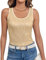 Imily Bela Top Damen Sommer Pailletten Tanktop Slim Fit U-Ausschnitt Ärmellos Elegant Oberteile Sexy Party Bluse Cocktail Club Outfits(Gold,M)