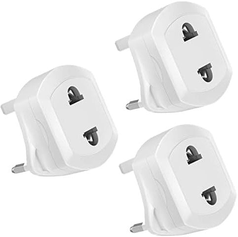 Toothbrush Adaptor Plug UK Charger Shaver Socket 2 Pin to 3 Pin Electric Converter Bathroom Two to Three Prong Charging Tooth Brush Razor Plugs Electrical Shaving (White)