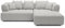 DomoHome Avangarde Ecksofa Moderne Eckcouch mit Verstellbarer Sitztiefe Wasserabweisendem Aragon-Stoffbezug und Hochwertiger Polsterung Linkes Layout 182x285x86cm Hellgrau